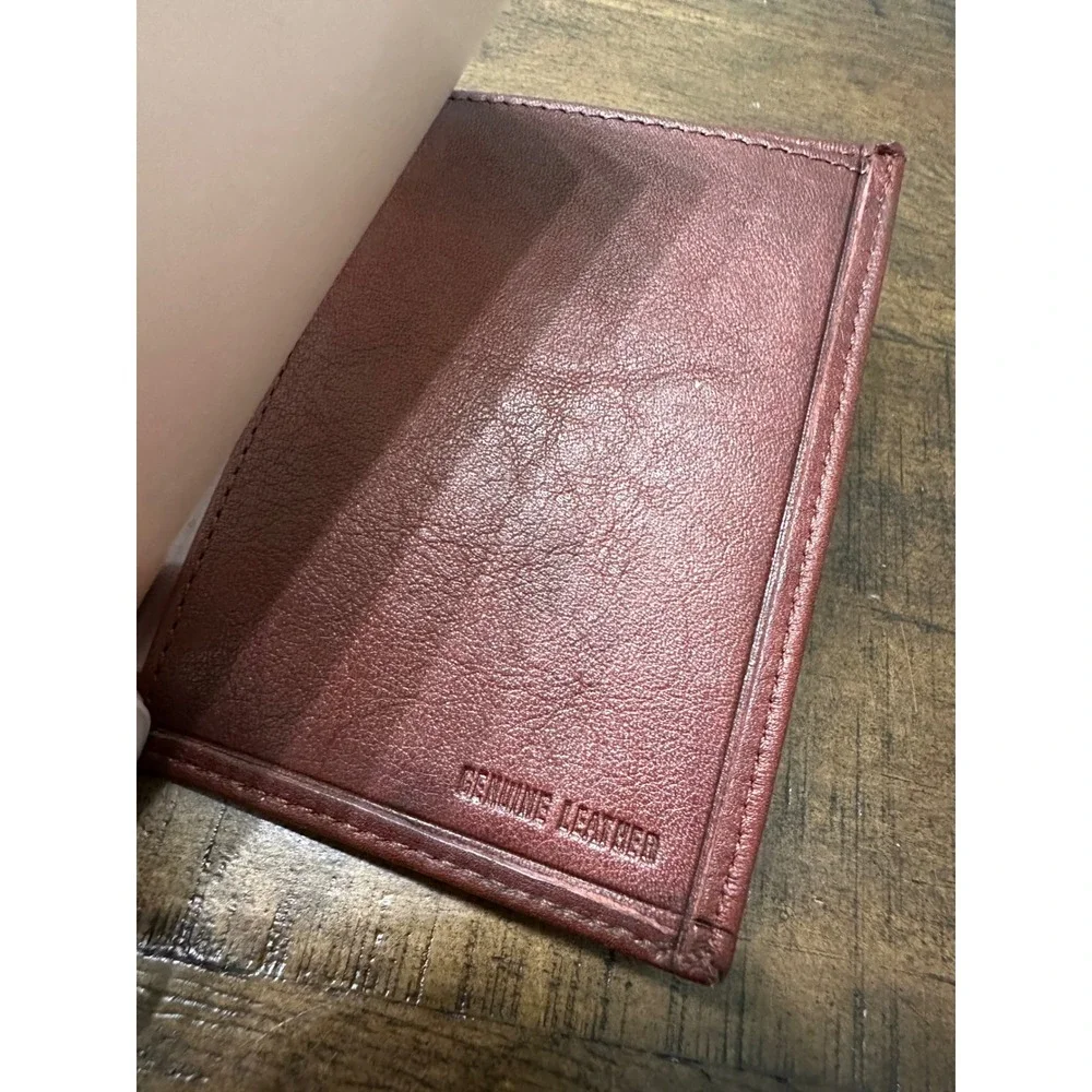 Mens Vintage Brown Genuine‎ Leather Wallet Lot Bifold Trifold Set Zipper Pocket